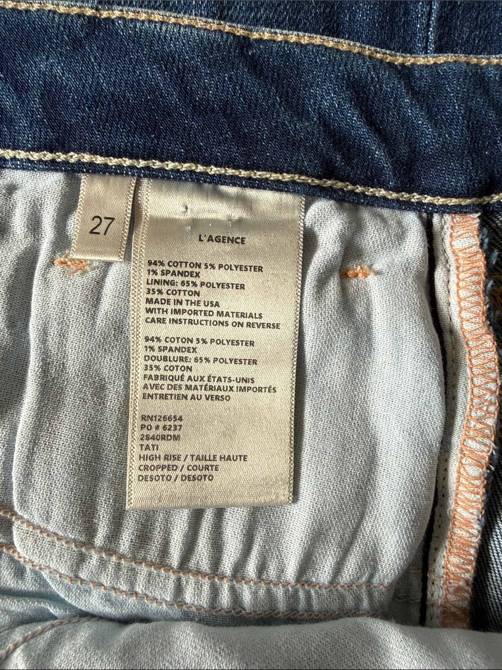 NWOT L’Agence Tati High Waist Crop Micro Bootcut Jeans - Picture 7 of 7